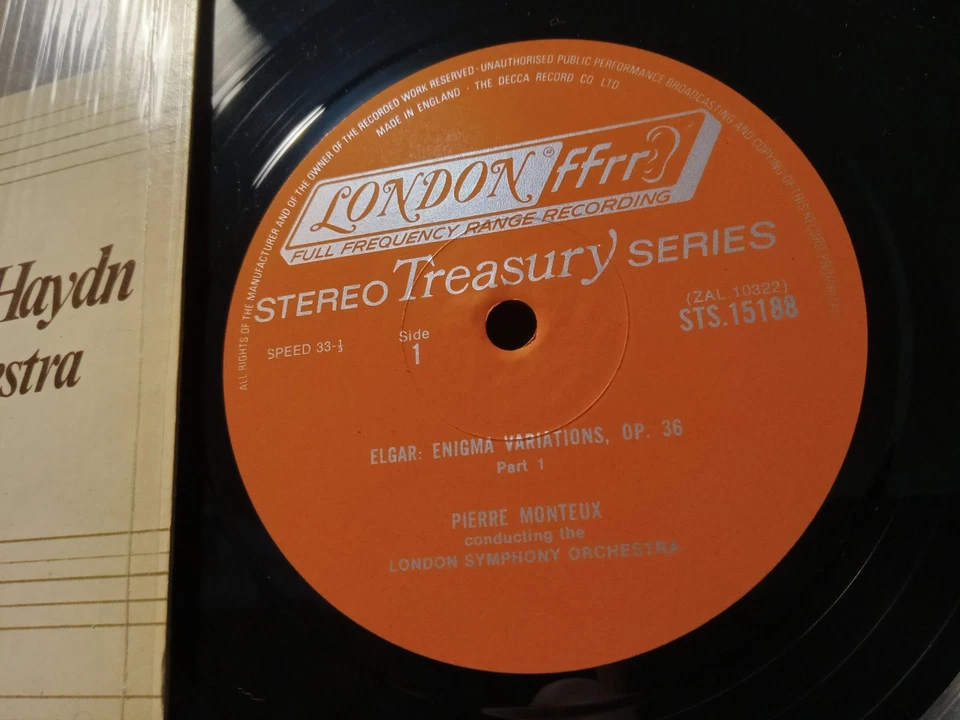 Monteux, London Symph - Elgar Enigma Variations / Brahms Variations Haydn LP NM - Image 2 of 4