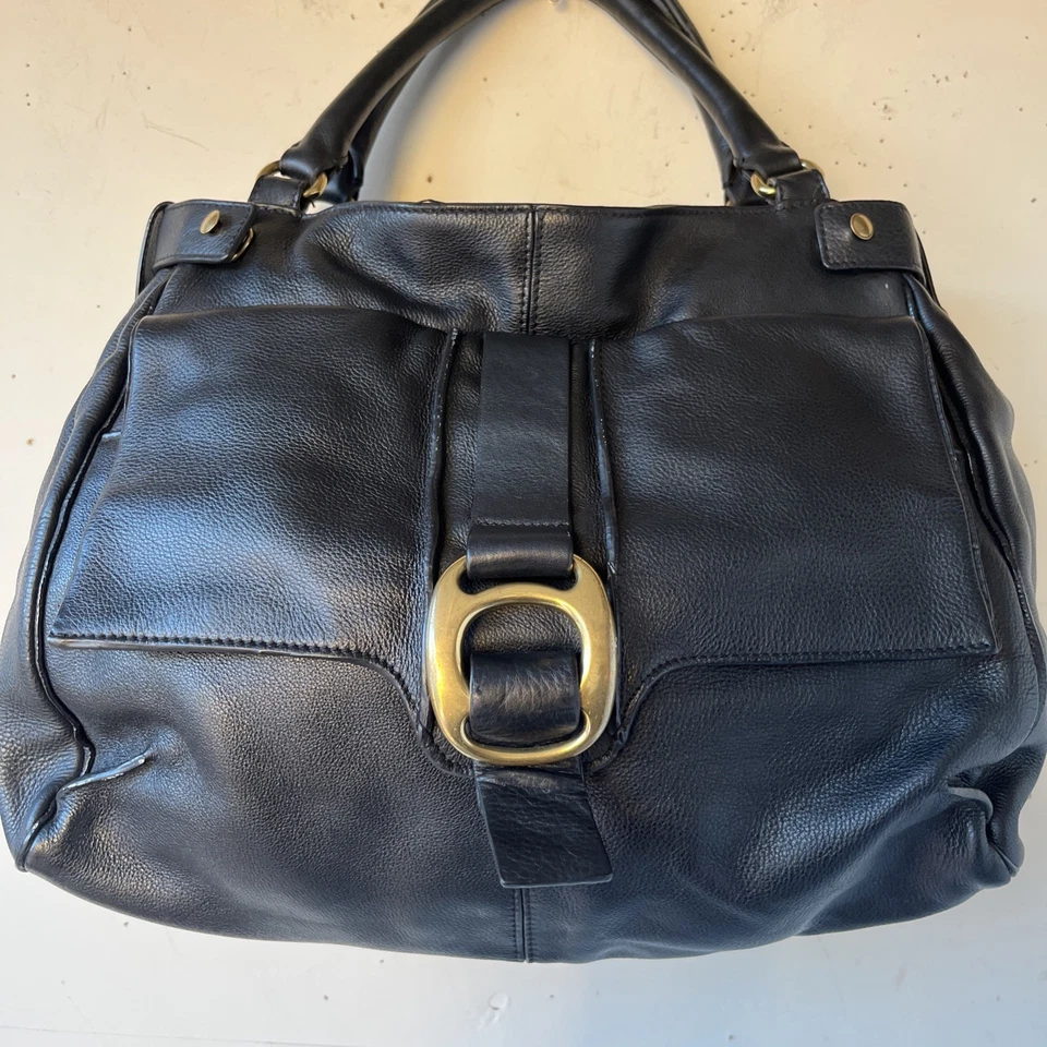 Kooba Black Leather Hobo Large Bag Zipper Pockets Slouchy Chic Boho Y2K Urban - Image 4 of 4