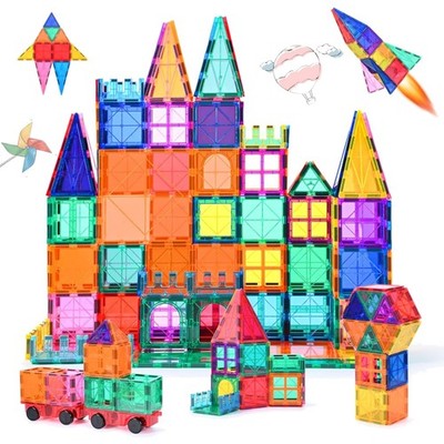 Magnetische Bausteine 100Pcs Kinder ab 3 Jahre STEM Spielzeug Kreativität Bau...