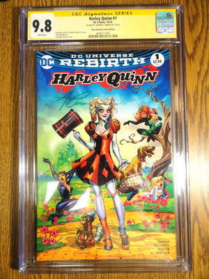 Harley Quinn #1 Amanda Conner Smaragd Variante Cgc 9.8 Ss Signatur Serie Hot Dc