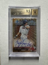 Brett Netzer 2017 Bowman Chrome Draft Gold Wave Refractor RC Auto /50 BGS 9.5