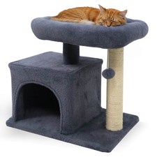 19.5  Small Cat Tree w/Large Padded Plush Perch Condo Sisal Scratching Posts