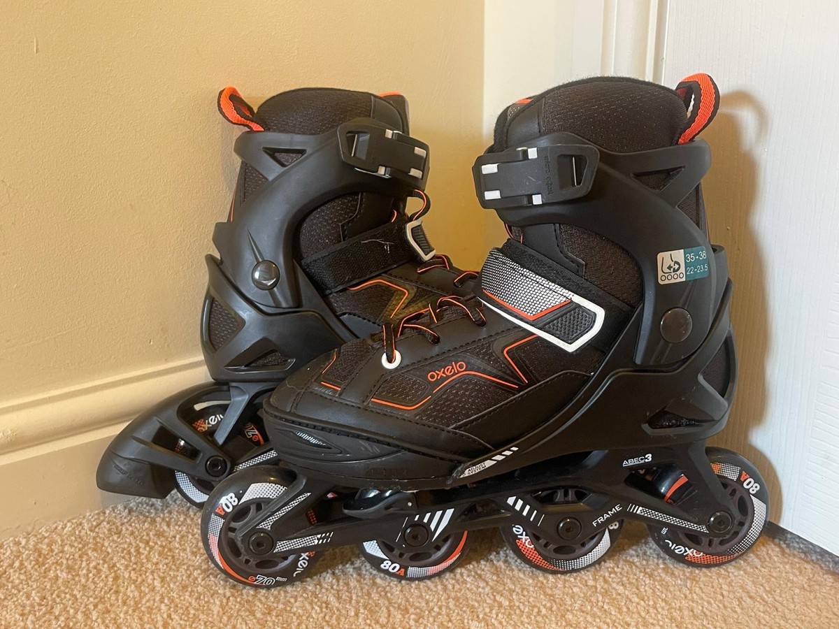 Decathlon Oxelo Roller fit Junior Back Orange 35-38 for sale