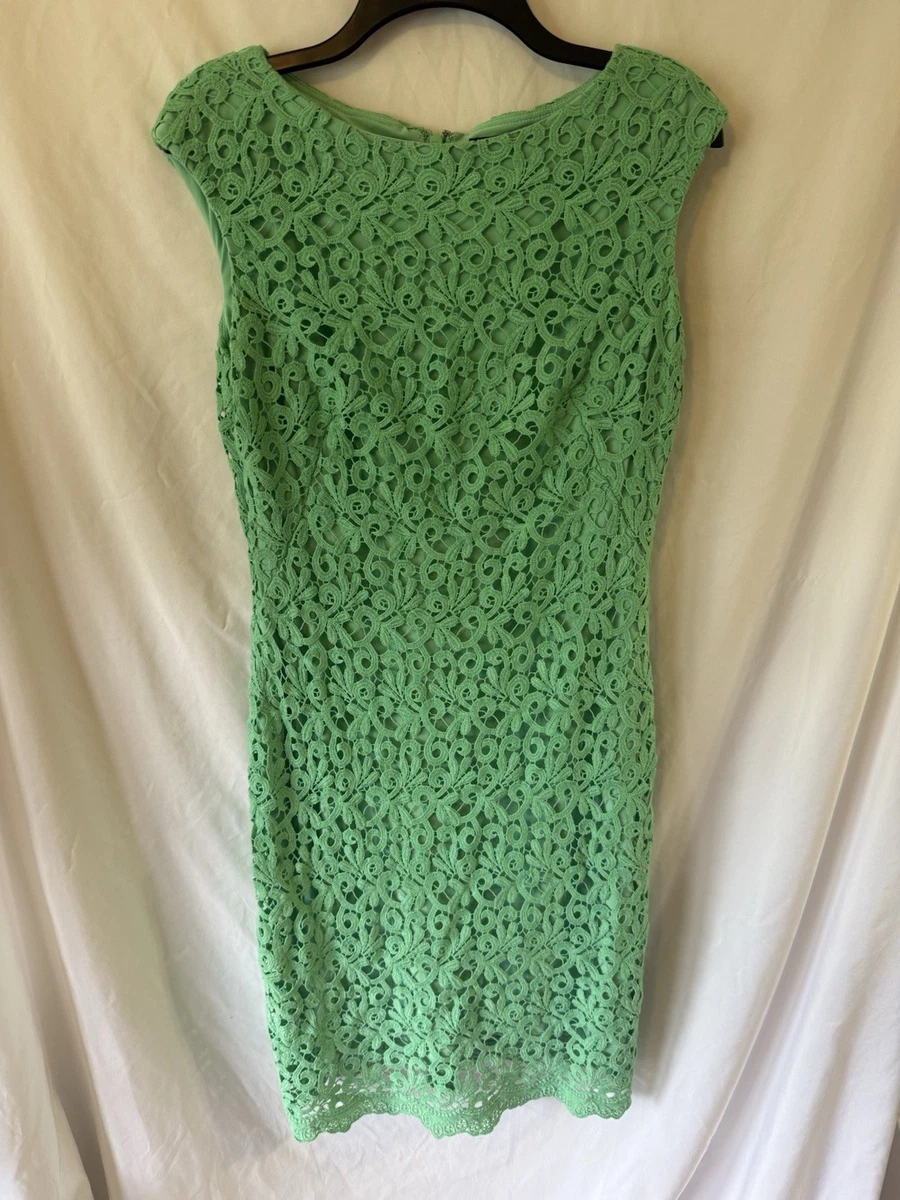 ralph lauren green lace dress Ralph Lauren Green Lace With Slip Dress sz 4