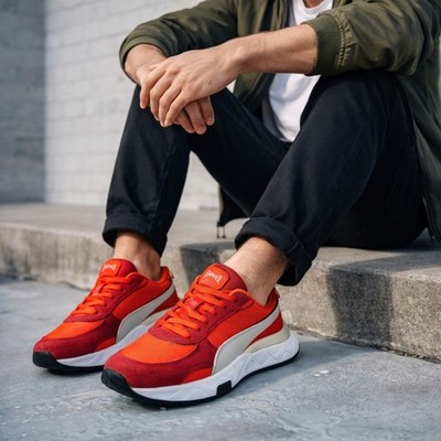Puma Wild Rider Pickup Men s US 9.5 Urban Red Sneakers | 381637-03