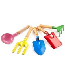 Gardening Tools Set for Kids - 5PCS Metal Tools with Wooden Handles, Safe Use