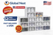 20pcs Stackable Shoe Storage Box Durable Plastic Sneaker Display Case Organizer.