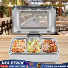 3 Tray Food Warmer Rectangular Buffet Server ...