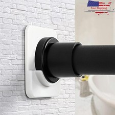 Adhesive Shower Curtain Rod Holder No Drill Strong Hold 2 Pack Plastic New