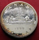 1966 Canadian Silver Dollar  80% Silver. Beautiful Toning! 23.42 gms, 36mm Dia.