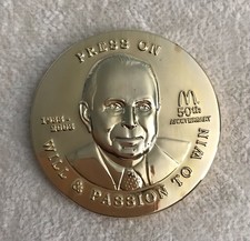Mcdonald’s Coin Medallion 50th QSC Will & Passion To Win Promo Ray Kroc