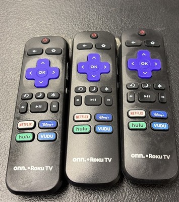 LOT OF 3 ONN ROKU TV Remote RC-AFIR NETFLIX & DISNEY+ & HULU & APPLE TV USED