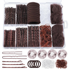 570Pcs Brown Bobby Pins for Women, 2 2.4In Hair Pins Kit with Hair Nets 2 St