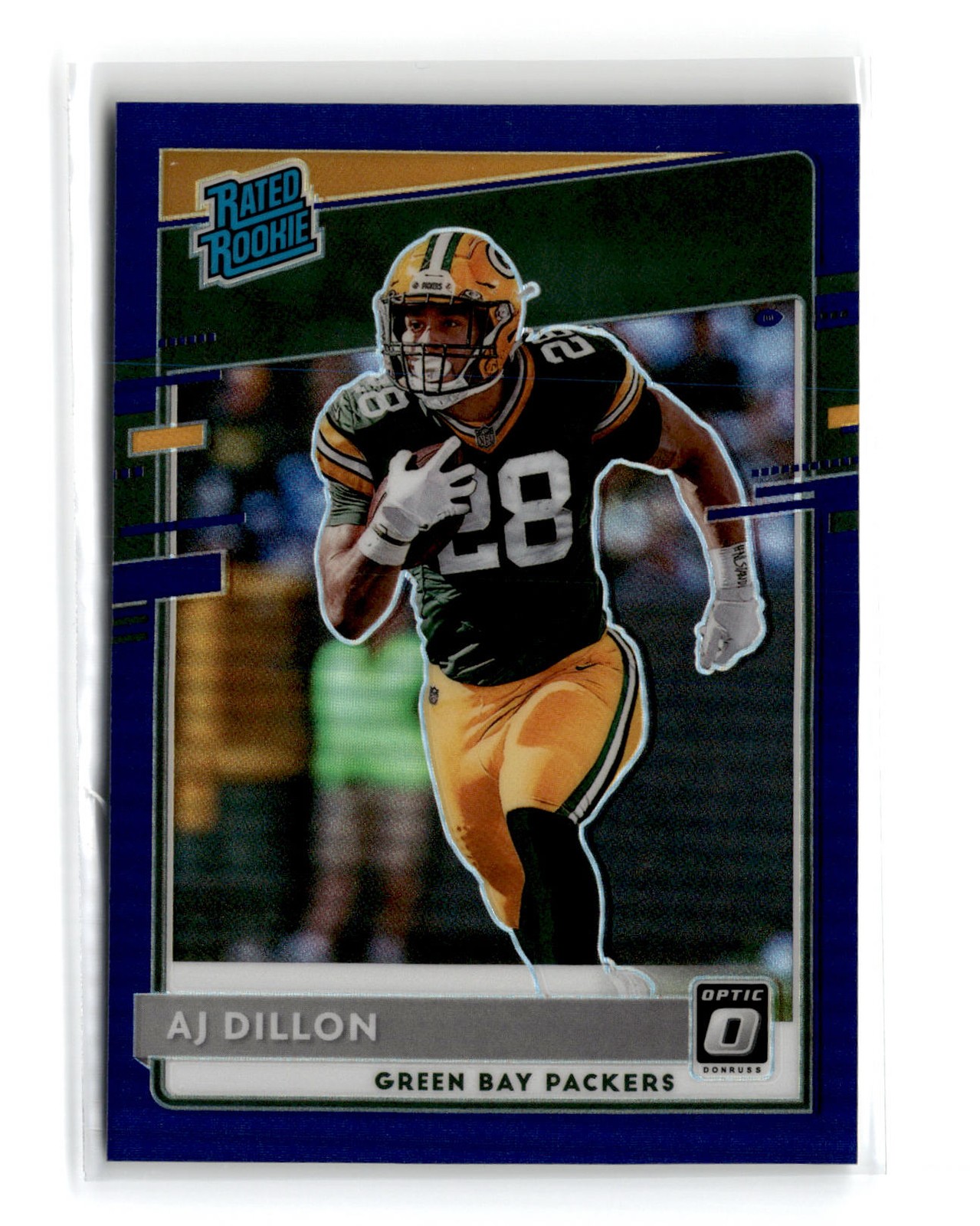 AJ Dillon 2020 Panini Donruss Optic Rated Rookie #174 Purple /50 RC Packers