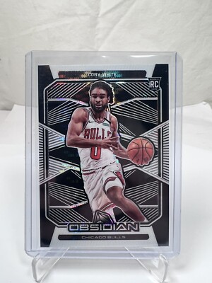 Coby White 2019-20 Obsidian White Pulsar Electric Etch Bulls Rookie SSP #169
