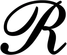 Script Letter R Initial Vinyl Sticker Decal Monogram Elegant Font PickSize Color