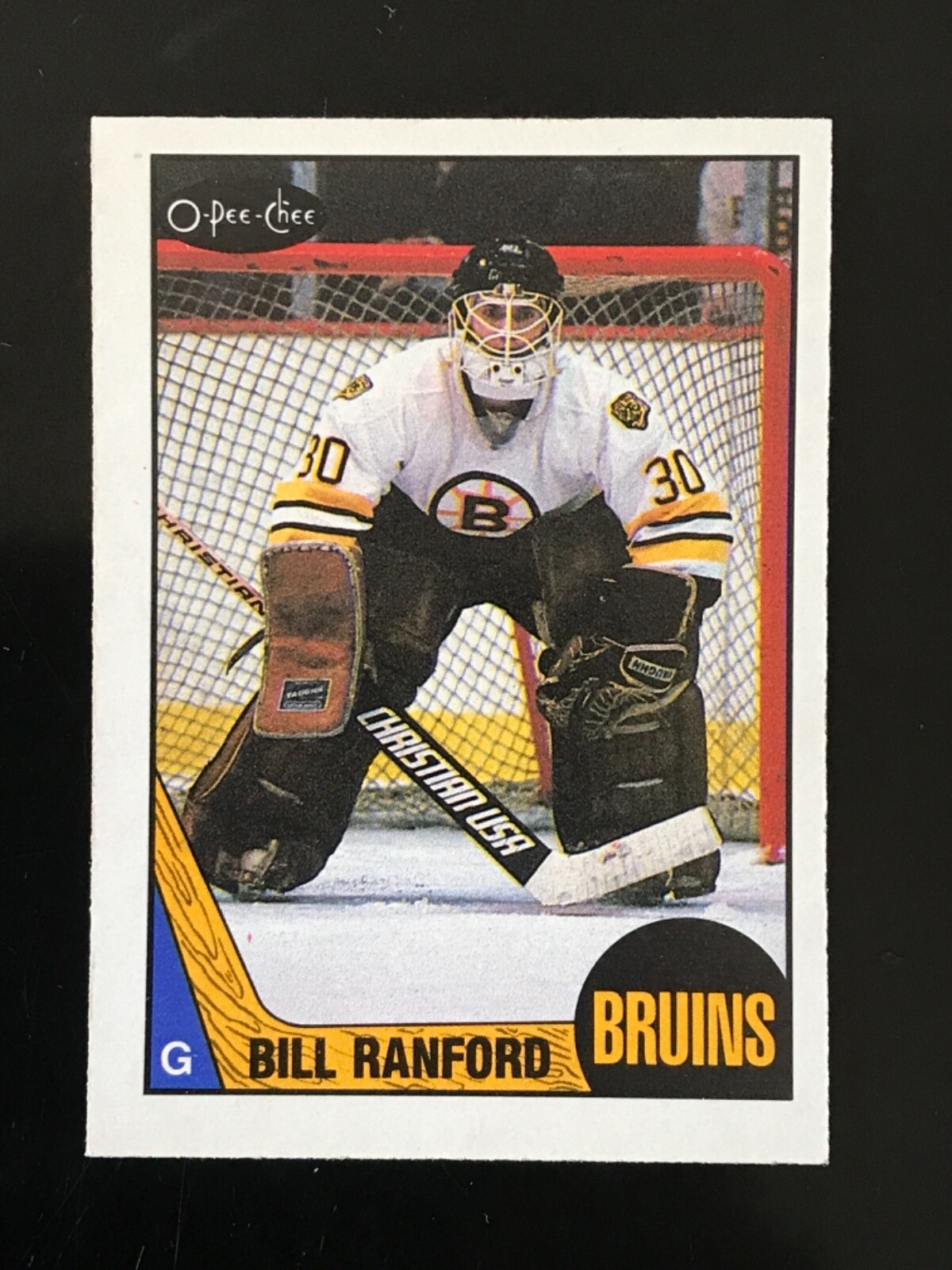 1987-88 O-Pee-Chee Bill Ranford RC #13 Boston Bruins NMMT