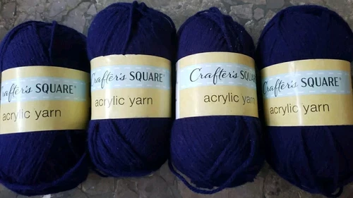 Lot Of 4 Skeins Crafter’s Square Acrylic Yarn Skein 2.45 oz. 153 Yds Navy Blue - product listing photo