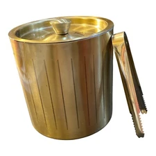 Stainless Steel Ice Bucket with Tongs Gold---Project 62