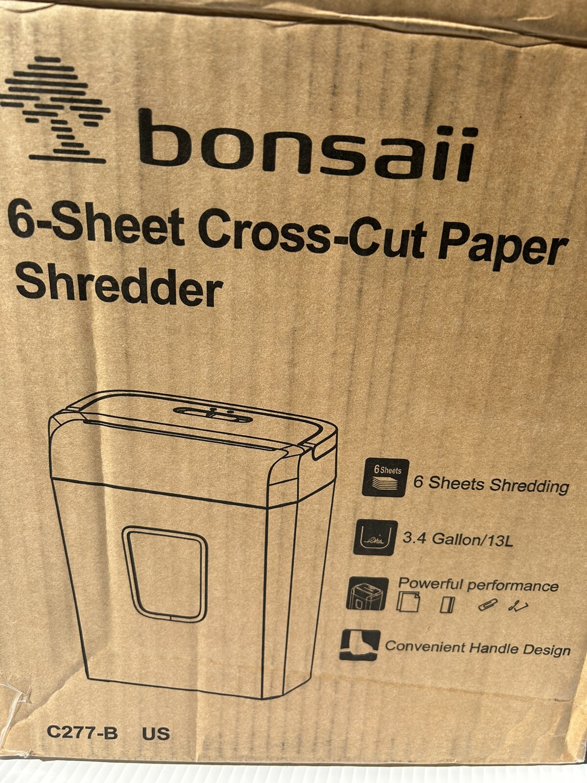 Paper Shredder for Home Bonsaii 6 Sheet Cross Cut Paper and 