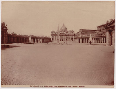 19,5x25 cm ITALIA Ed. Alinari - ROMA Piazza di S. Pietro -Tirage ...