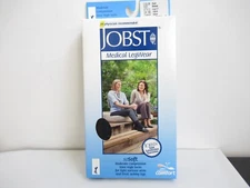 Jobst 120214 Medical Compression Black Medium Knee Closed Toe Ribbed 15-20 mmHg