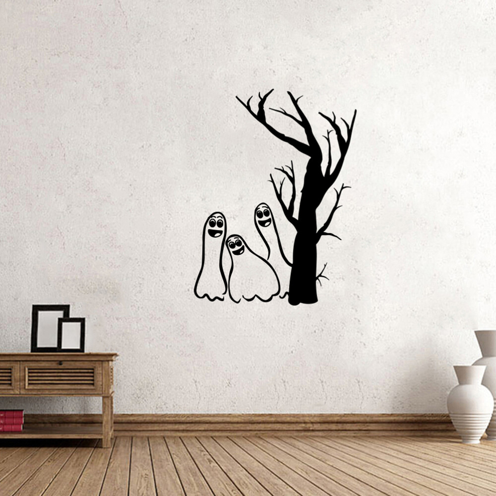 Halloween Background Wall Sticker Removable Door Decals Halloween