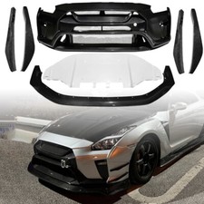 Fit 2008-25 Nissan R35 Gt-r Gtr Front Bumper Cover Lip Air Knife Guard Plate Kit Fit 2008-25 Nissan R35 Gt-r Gtr Front Bumper Cover Lip Air Knife Guard Plate Kit