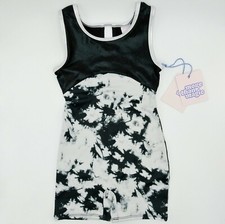 MORE THAN MAGIC Gymnastic Dance Black White Tie Dye Girls XS 4/5 Leotard