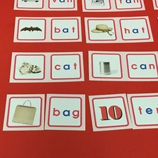 Pink Series Montessori - CVC PICTURE   WORD MATCH CARDS - 120 Laminated Cards