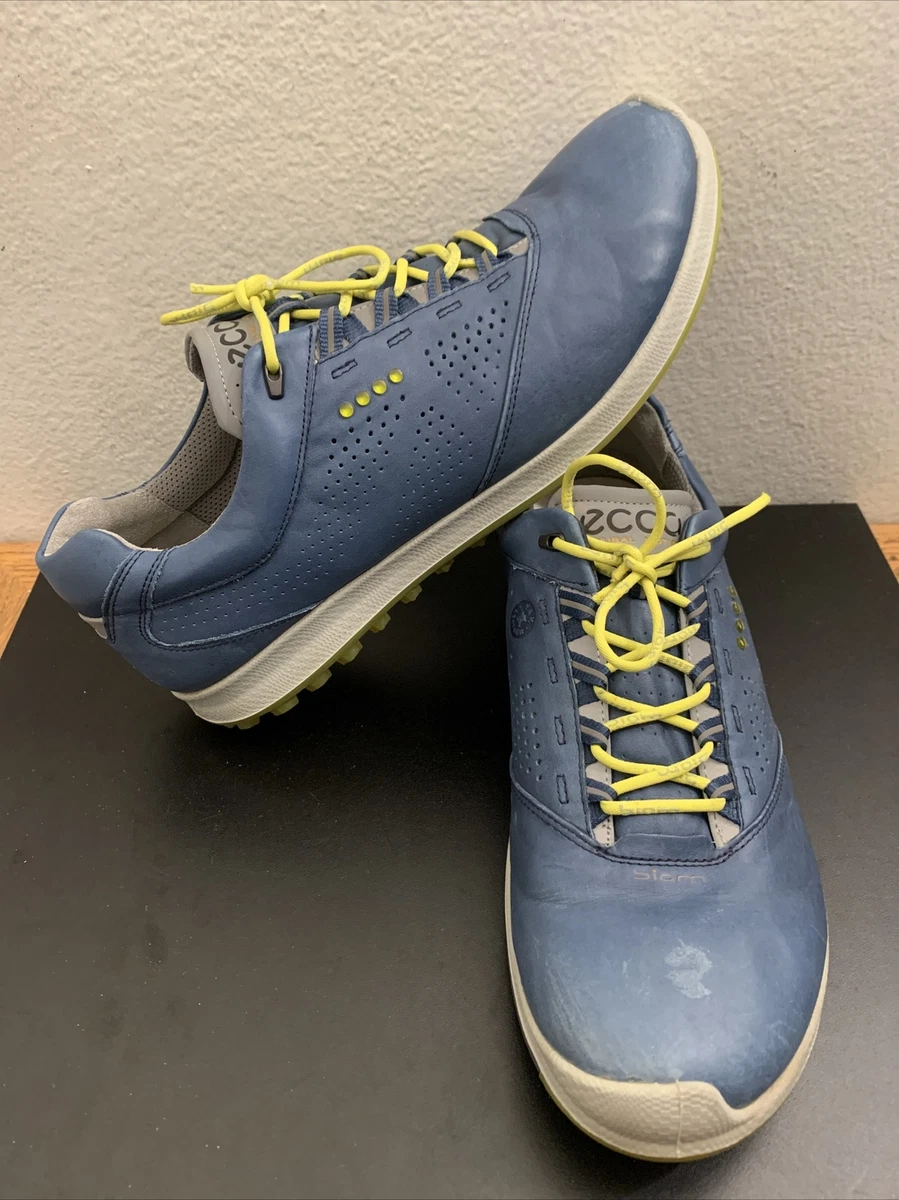 ECCO Biom Natural Motion Yak Leather Golf Shoe blue sz 12/46 | eBay