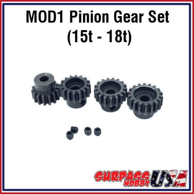 Surpass USA MOD1 Pinion Gear Set 15t 16t 17t 18t Hard Coated Alloy Steel (4pcs)