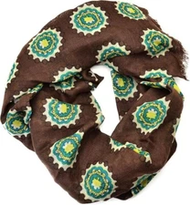 Echo Design Womens Oblong Vintage Foulard Print Wrap Brown Scarf  72"x28"  $68
