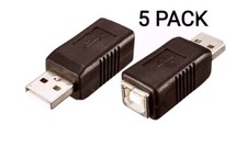 Pack of 5 USB 2.0 A/Male to B/Female Adapter Converter Connector