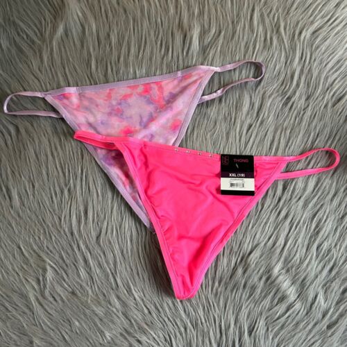 No Boundaries String Tanga Damen Junior Größe XXL Pink Glitzer Lila Batik