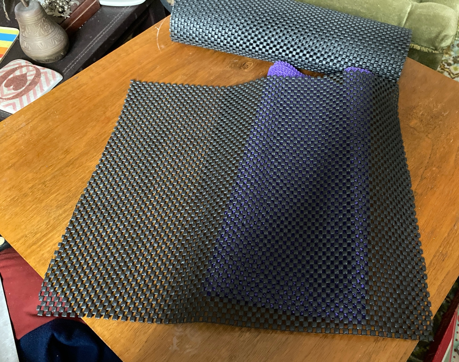 Non Slip Matting Roll 2xBlack/1xPurple Various Sizes Motorhome