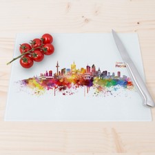 WANDKINGS Glasschneidebrettchen "Guten Morgen Frankfurt!" mit Skyline Gechenk