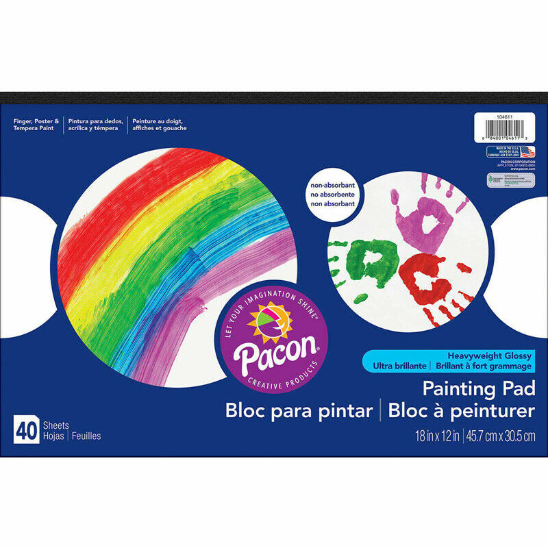 Pacon Corp. PAC104611 Painting & Marker Pad 18" x12" 40 Sheets - 2 Pads!!