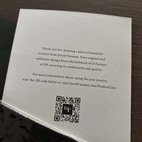 David Yurman Jewelry Care Instructions & Polishing Cloth Sealed New - Picture 3 of 9