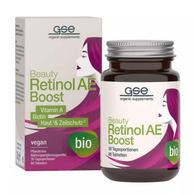 Beauty Retinol-AE Boost Bio, 60 Tabletten,Vitamin A,Biotin, pflanzlich vegan GSE
