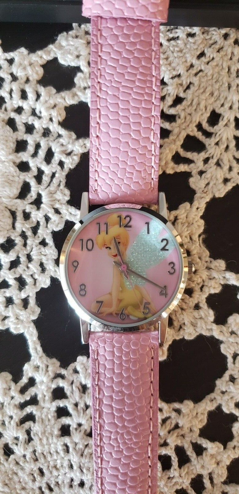 Disney MZB Woman's/Big Girls Tinkerbell Pink Watch Leather Band TNK485