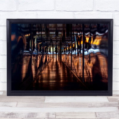 Landscape tunnel reflection late night walking Wall Art Print