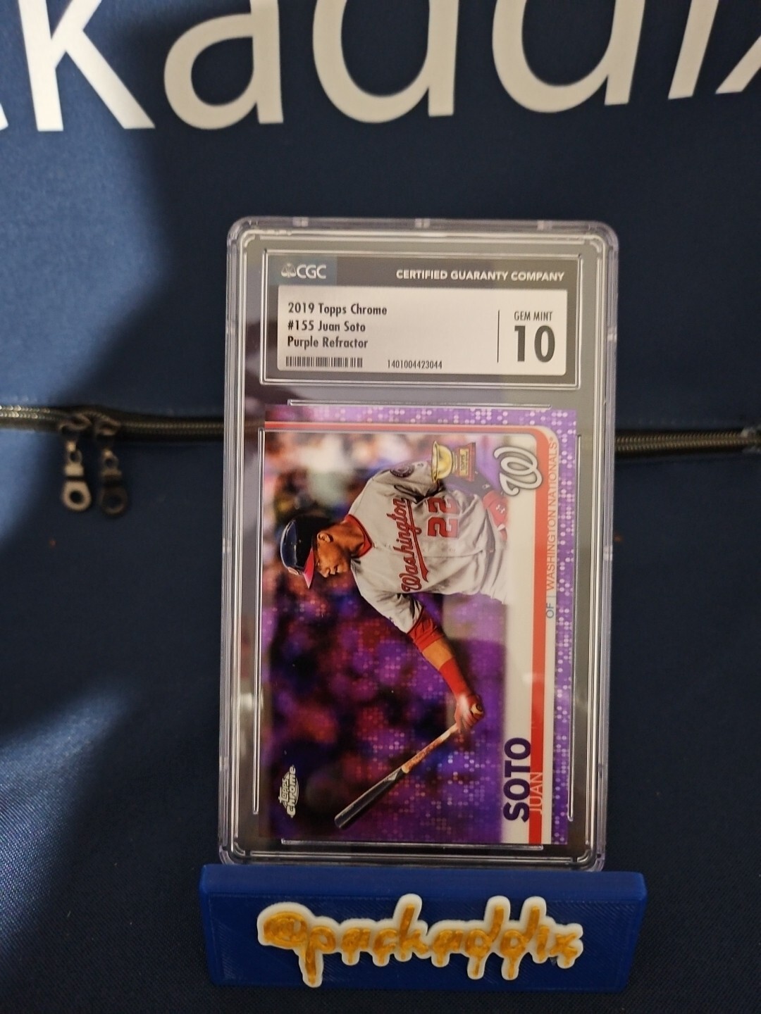Juan Soto 2019 Topps Chrome #155 Purple Refractor /299 (Bat in One