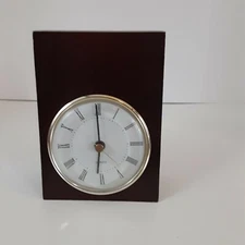 Vintage Mid Century Inspired Geometric Table Clock Wooden Pop Out Battery Operat