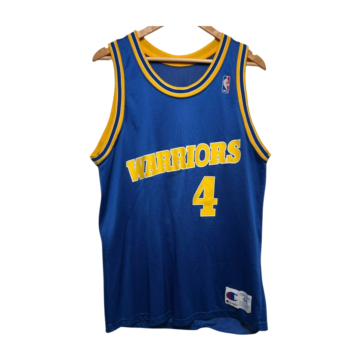 チャンピオン ウォリアーズ ユニフォーム Vintage 90s NBA Golden State Warriors Champion Blue Jersey Sz 44/L
