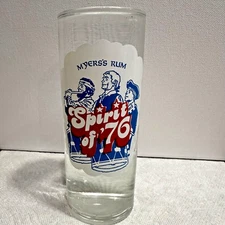 Spirit of 76 USA Bicentennial Vintage Myers's Rum Collectible Drink Glass