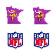 NFL Minnesota Vikings Football Team For Crocs Shoe Charms Jibbitz - 4 pieces