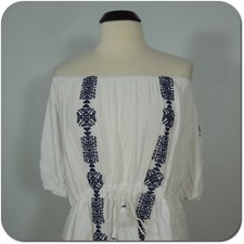 CUPSHE Summer Dress Womens Boho Elastic Neck Embroidered 