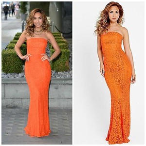 orange lace maxi dress