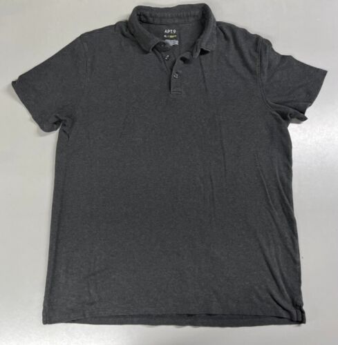 Set of 2 - Apt. 9 Mens Polo Shirts XL Premier Flex Short Sleeve Casual - BK + GY - Picture 6 of 9